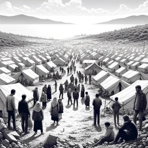 Image illustrant un camp de réfugiés en Grèce